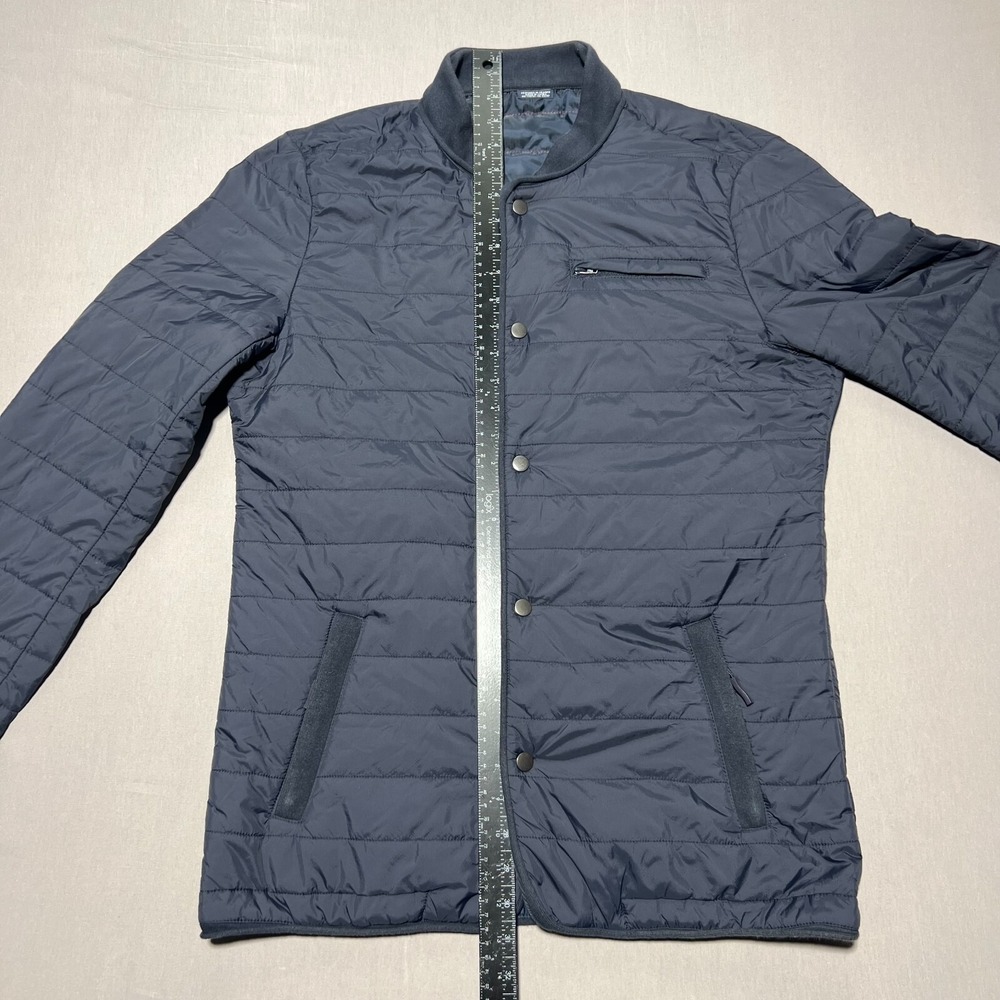 Saint James Men's Navy Blue Long Sleeve‎ Full Zip Quilted Puffer Coat Size 42 L - Picture 14 of 16